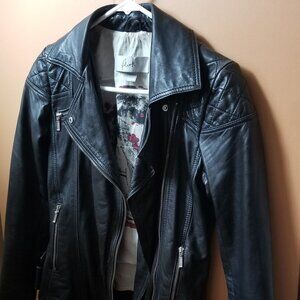 Genuine Leather Moto Jacket XS